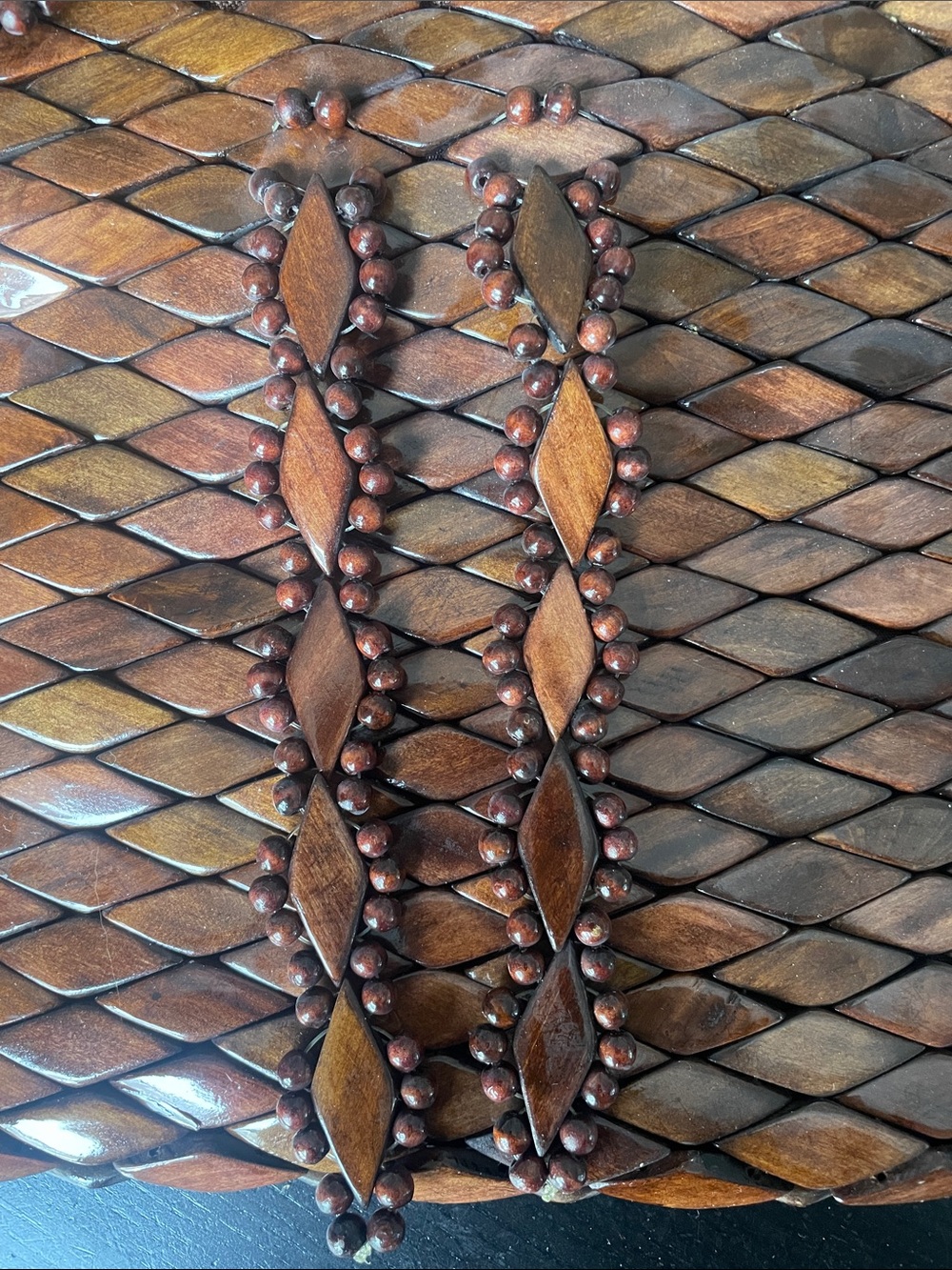 Handmade Wooden beaded purse - Picture 6 of 10